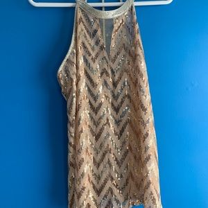 Gold sequin holiday top